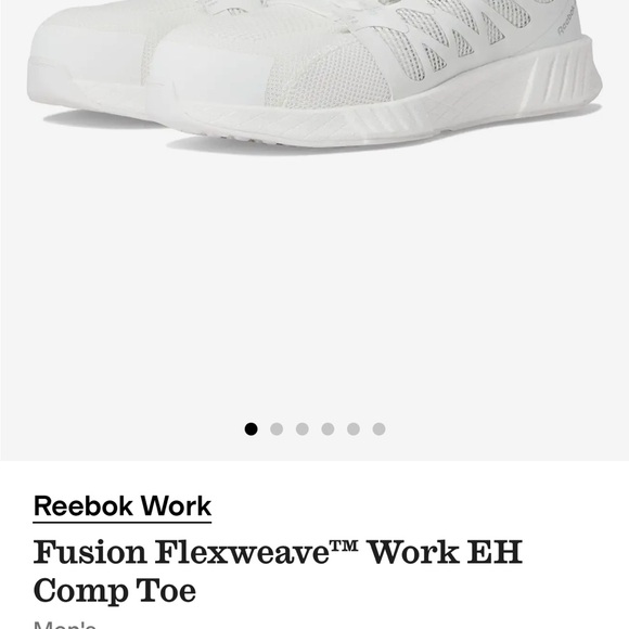 Reebok White Work Fusion Flexweave Athletic/Work Shoes - Picture 8 of 9